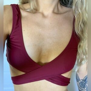 Criss Cross Tie Bathing Suit Top